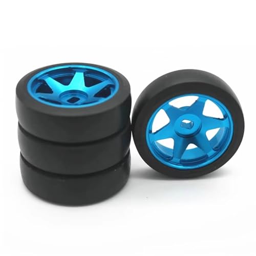 MGHGFYTAS RC Reifen Kompatibel Mit Wltoys 284131 K969 K989 Für Kyosho Für Mini-Z 1/28 RC Autoteile 4 Stück Hartplastik Driftreifen Reifen Metallfelge von MGHGFYTAS