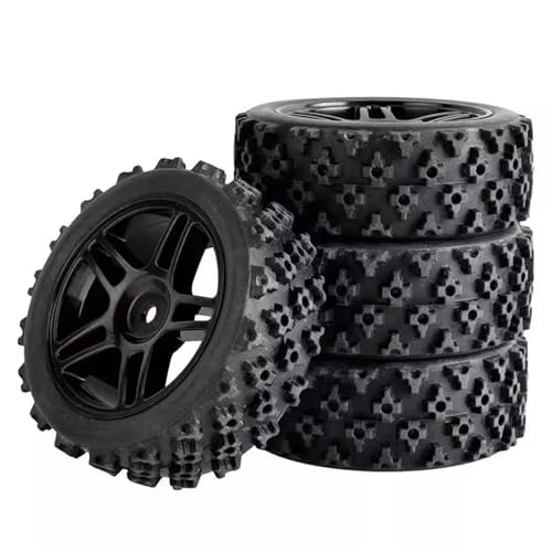 MGHGFYTAS RC Reifen Kompatibel Mit Wltoys Für HSP 1:10 1:12 1:14 1:16 RC-Autoteile Für Modellzubehör RC-Car-Felge Und Reifen Felgengummireifen(Black,A) von MGHGFYTAS