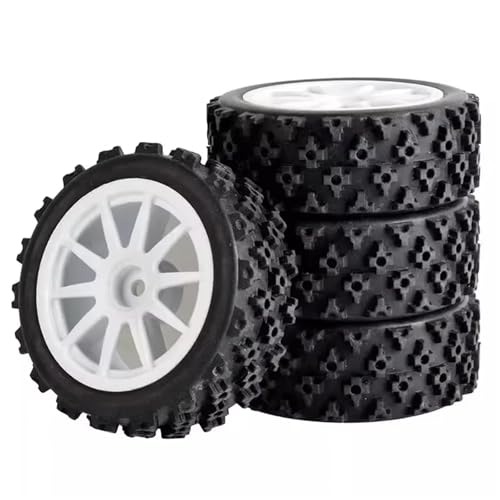 MGHGFYTAS RC Reifen Kompatibel Mit Wltoys Für HSP 1:10 1:12 1:14 1:16 RC-Autoteile Für Modellzubehör RC-Car-Felge Und Reifen Felgengummireifen(White,ColorC) von MGHGFYTAS