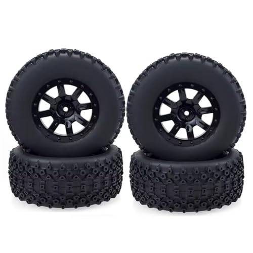 MGHGFYTAS RC Reifen Kompatibel Mit ZD Für Racing Für Trxs Für Slash Für HPI Für VKAR Für Redcat 1:10 RC Rad Short Course Truck Reifen Set 12mm Nabe Hex(A) von MGHGFYTAS