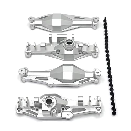 RC Achse Set Kompatibel Mit MJX H12Y H12Y+ 1/12 Fernbedienung Auto Ersatzteile Zubehör Metall Upgrade Vorderachse Hinterachse Gehäuse(Silver,Front and Rear) von MGHGFYTAS