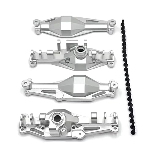 RC Achse Set Kompatibel Mit MJX H12Y H12Y+ 1/12 Fernbedienungsauto-Zubehör, Metall-Upgrade, Vorderachsgehäuse, Hinterachsgehäuse(Silver,Front and Rear) von MGHGFYTAS
