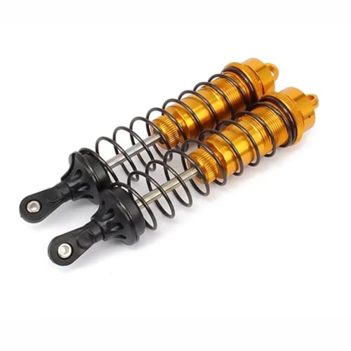 RC Auto Dämpfer Kompatibel Mit Axial Für Tamiya 1/8 RC Crawler Auto Für Buggy Upgrades Teile 2 STÜCKE Einstellbare 140mm Aluminium Stoßdämpfer Dämpfer(Yellow) von MGHGFYTAS
