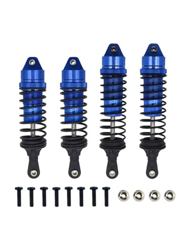 RC Auto Dämpfer Kompatibel Mit Traxxas Für Slash 1/10 RC-Auto-Upgrade-Modifikation, Ersatzzubehör, Teile, Aluminium, Stoßdämpfer Vorne Und Hinten(Blue) von MGHGFYTAS