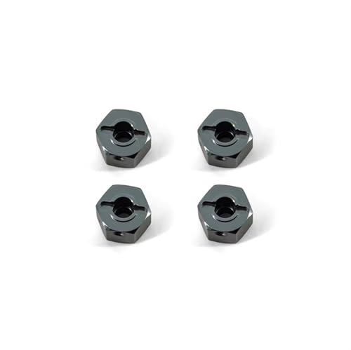 RC Auto Zubehör Kompatibel Mit Axial Scx10-Tuningteilen, 12 Mm Metall-Radnaben, Sechskant, 4-teiliges Set, 9,5 Mm Höhe, 1/10 RC-Crawler-Autozubehör(Gray) von MGHGFYTAS
