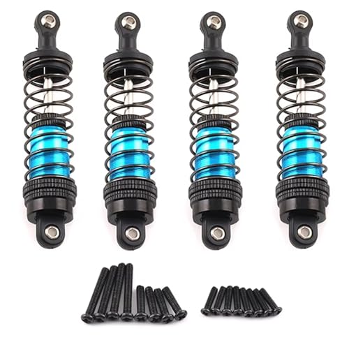RC Auto Zubehör Kompatibel Mit SCY Für MJX H16H 14301 14210 1/16 1/12 1/14 Upgrade-Teile Zubehör 81 Mm 1 Set RC Car Metall-Stoßdämpfer(Blue) von MGHGFYTAS