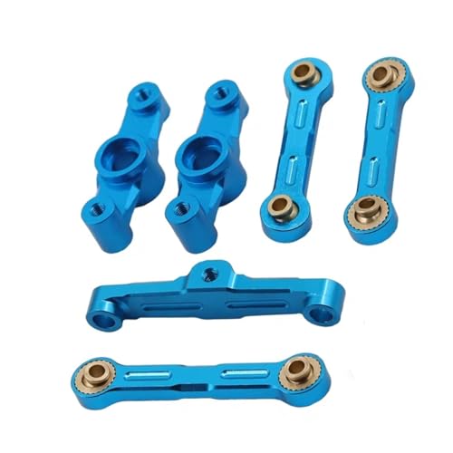 RC Auto Zubehör Kompatibel Mit Tamiya Für TT02 TT-02D 1/10 RC Drift Auto Teile Aluminium Kugellager Kurbel Lenkung Montage Link Set(Blue) von MGHGFYTAS