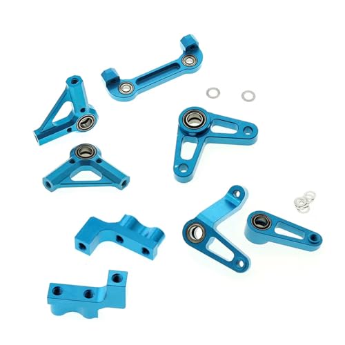 RC Auto Zubehör Kompatibel Mit Tamiya TD4 1/10 RC Autozubehör, Metall-Upgrade-Teile-Set, Lenkarmkomponenten, Servo-Halterungsset von MGHGFYTAS