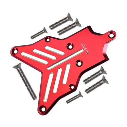 MGHGFYTAS RC Auto Zubehör Kompatibel Mit Traxxas Für Sledge 4WD Für Monster Truck 1/8 RC Auto Upgrade-Teile Hinten Für Chassis-Abdeckung Hintere Stoßstangenhalterung Unterfahrschutz 9536(Red) von MGHGFYTAS