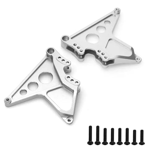 RC Auto Zubehör Kompatibel Mit Traxxas Für Unlimited Für Desert Für Racer Für UDR 1/7 RC Car Upgrade-Teile Metall-Hintere Stoßdämpferhalterungen Shock Tower 8538 8538X(Silver) von MGHGFYTAS