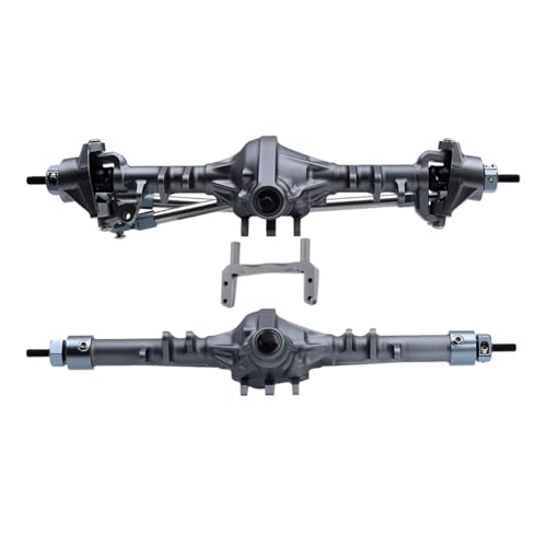 RC Hinterachse Kompatibel Mit Axial 90046 1/10 RC Crawler Car Upgrade-Teile CNC-Aluminium Vorne Hinten Gerade Komplette Achsen Set(Gray,1Set) von MGHGFYTAS