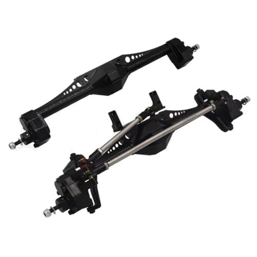 RC Hinterachse Kompatibel Mit Axial Für Capra 1/10 RC Crawler Car Upgrade-Teile Aluminiumlegierung Vorne Und Hinten Portal Achse Set(Black,1Set) von MGHGFYTAS