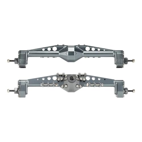 RC Hinterachse Kompatibel Mit Axial Für Capra 1.9 1/10 RC Crawler Car Upgrade-Teile CNC 7075 Aluminium Vorne Hinten Portalachse(Gray,1Set) von MGHGFYTAS