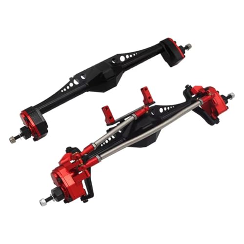 RC Hinterachse Kompatibel Mit Axial Für Capra 1.9 Für UTB 1/10 RC Crawler Car Upgrade-Teile Aluminiumlegierung Vorne Und Hinten Portalachse(Red,1Set) von MGHGFYTAS