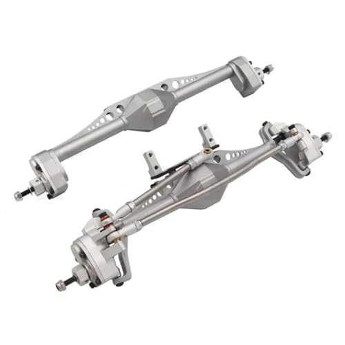 RC Hinterachse Kompatibel Mit Axial Für Capra 1.9 Für UTB 1/10 RC Crawler Car Upgrade-Teile Aluminiumlegierung Vorne Und Hinten Portalachse(Silver,1Set) von MGHGFYTAS