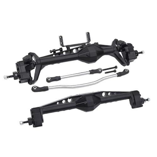 RC Hinterachse Kompatibel Mit Axial Für Capra AXI03004 1/10 RC Crawler Auto Upgrade Teile Aluminium Vorne Hinten Offset Portal Achse(Black,1Set) von MGHGFYTAS