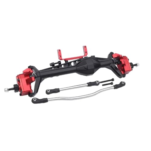 RC Hinterachse Kompatibel Mit Axial Für Capra AXI03004 1/10 RC Crawler Auto Upgrade Teile Aluminium Vorne Hinten Offset Portal Achse(Red,Front) von MGHGFYTAS