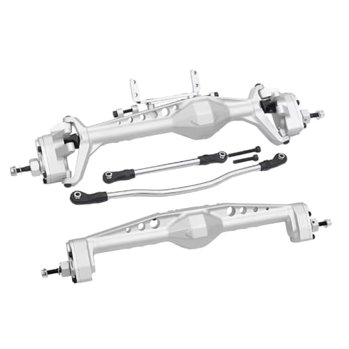 RC Hinterachse Kompatibel Mit Axial Für Capra AXI03004 1/10 RC Crawler Auto Upgrade Teile Aluminium Vorne Hinten Offset Portal Achse(Silver,1Set) von MGHGFYTAS
