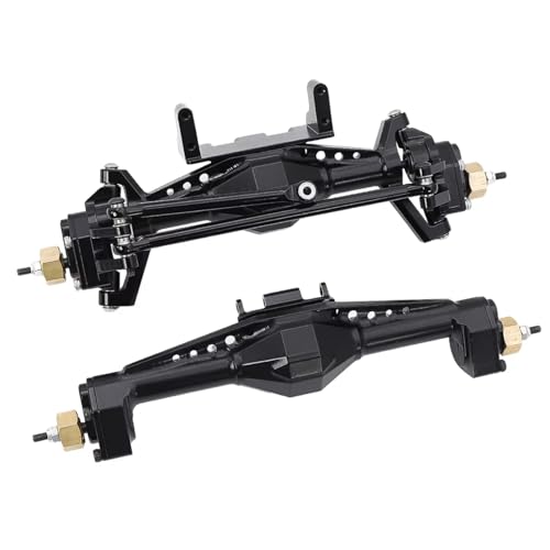 RC Hinterachse Kompatibel Mit Axial Für Capra UTB18 1/18 RC-Autos, Upgrade-Teile, Aluminium-Vorder- Und Hinterportal, Komplettes Achsenset(Black,1Set) von MGHGFYTAS