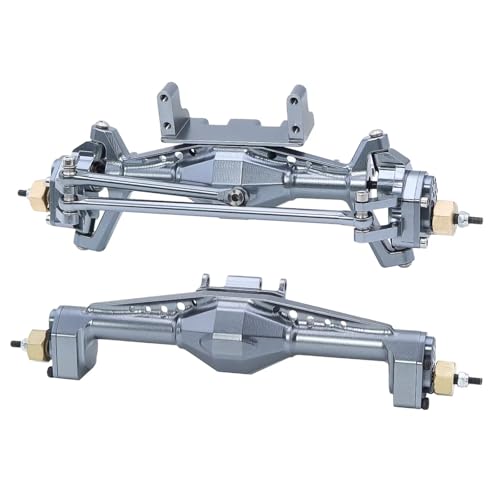 RC Hinterachse Kompatibel Mit Axial Für Capra UTB18 1/18 RC-Autos, Upgrade-Teile, Aluminium-Vorder- Und Hinterportal, Komplettes Achsenset(Gray,1Set) von MGHGFYTAS