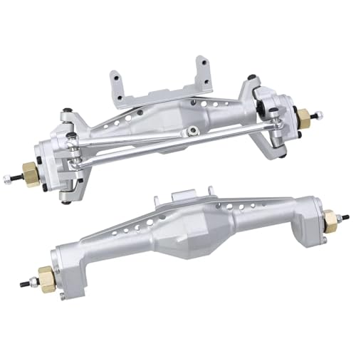 RC Hinterachse Kompatibel Mit Axial Für Capra UTB18 1/18 RC-Autos, Upgrade-Teile, Modifikation, Aluminium, Vorne Und Hinten, Portal, Komplette Achse(Silver,1Set) von MGHGFYTAS