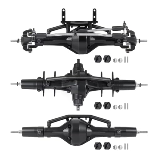 RC Hinterachse Kompatibel Mit Axial Für SCX10 90021 90027 90028 1/10 RC Crawler Auto Upgrade Teile Vorne Mitte Hinten Komplette Achse(1Set) von MGHGFYTAS