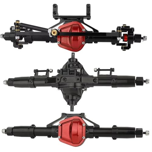 RC Hinterachse Kompatibel Mit Axial Für SCX10 D90 1/10 RC Crawler Auto-Upgrade-Teile, Aluminiumlegierung, Vorne, Mitte, Hinten, Gerade Achse(Black) von MGHGFYTAS