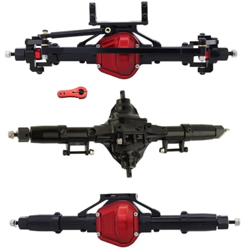 RC Hinterachse Kompatibel Mit Axial Für SCX10 D90 1/10 RC Crawler Auto-Upgrade-Teile, Aluminiumlegierung, Vorne, Mitte, Hinten, Gerade Achse(Black,1Set) von MGHGFYTAS