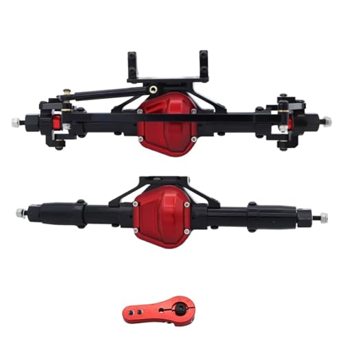 RC Hinterachse Kompatibel Mit Axial Für SCX10 D90 1/10 RC Crawler Auto-Upgrade-Teile, Aluminiumlegierung, Vorne, Mitte, Hinten, Gerade Achse(Black,Rear and Front) von MGHGFYTAS