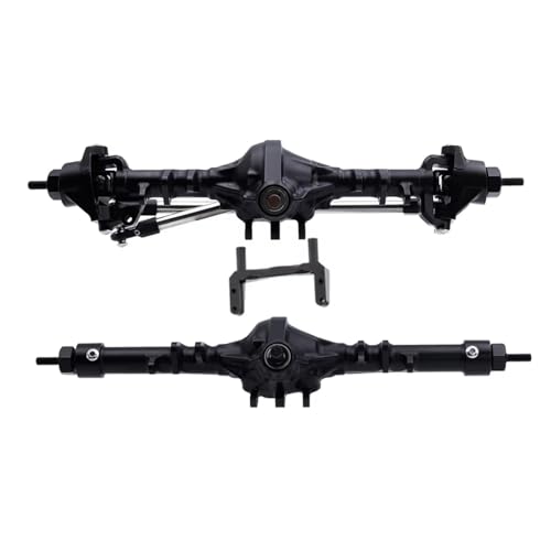 RC Hinterachse Kompatibel Mit Axial Für SCX10 II 90046 1/10 RC Crawler Car Upgrade-Teile CNC-Aluminium Vorne Hinten Gerade Komplette Achsen(Black,1Set) von MGHGFYTAS