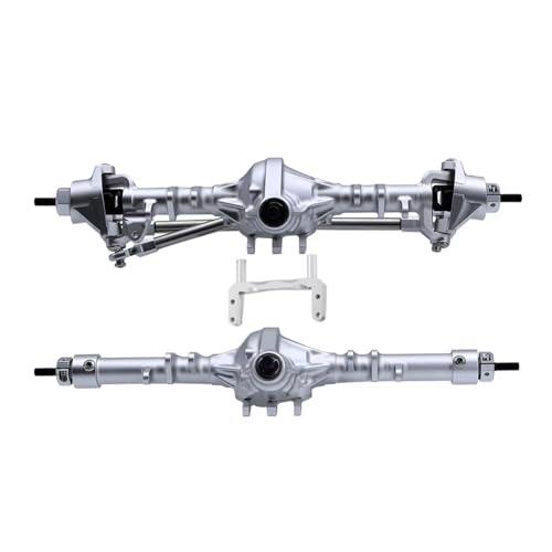 RC Hinterachse Kompatibel Mit Axial Für SCX10 II 90046 1/10 RC Crawler Car Upgrade-Teile CNC-Aluminium Vorne Hinten Gerade Komplette Achsen(Silver,1Set) von MGHGFYTAS