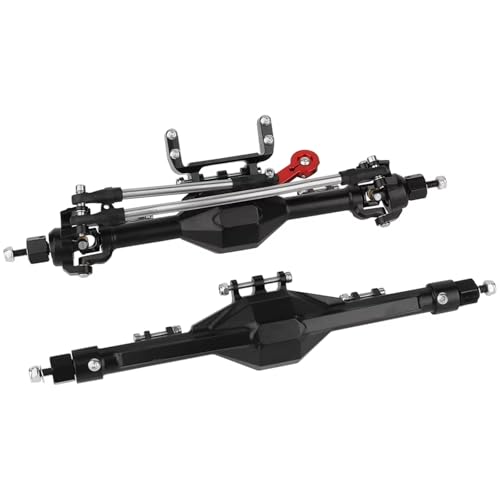 RC Hinterachse Kompatibel Mit Axial Für SCX10 II 90046 90047 1/10 RC Crawler Auto-Upgrade-Teile CNC-Metalllegierung Vorne Hinten Gerade Komplette Achse(Black) von MGHGFYTAS