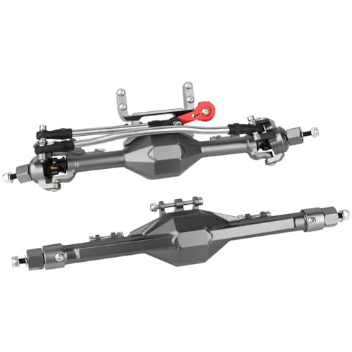RC Hinterachse Kompatibel Mit Axial Für SCX10 II 90046 90047 1/10 RC Crawler Auto-Upgrade-Teile CNC-Metalllegierung Vorne Hinten Gerade Komplette Achse(Gray) von MGHGFYTAS