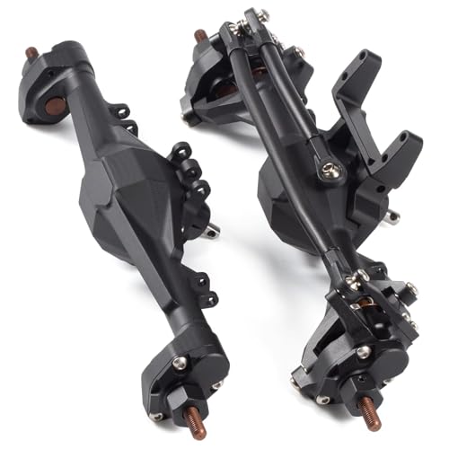 RC Hinterachse Kompatibel Mit Axial Für SCX10 II 90046 VS4-10 1/10 RC Crawler Autoteile CNC Aluminium Vorder- Und Hinterportalachse(Black,1set) von MGHGFYTAS