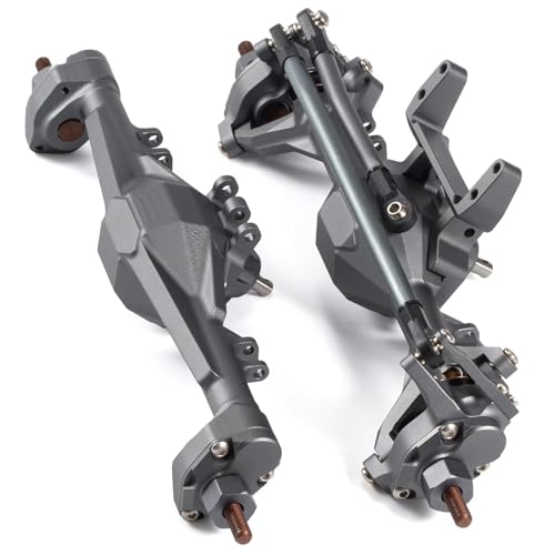 RC Hinterachse Kompatibel Mit Axial Für SCX10 II 90046 VS4-10 1/10 RC Crawler Autoteile CNC Aluminium Vorder- Und Hinterportalachse(Gray,1set) von MGHGFYTAS