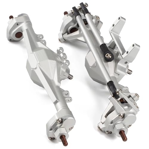 RC Hinterachse Kompatibel Mit Axial Für SCX10 II 90046 VS4-10 1/10 RC Crawler Autoteile CNC Aluminium Vorder- Und Hinterportalachse(Silver,1set) von MGHGFYTAS