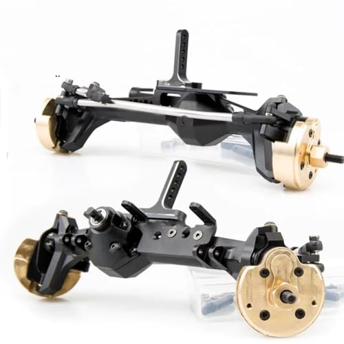 RC Hinterachse Kompatibel Mit Axial Für SCX10 II Für Redcat GEN8 EX86100 1/10 RC Crawler Autoteile Metall Komplettes Portalachsenset Vorne Hinten(Black,1Set) von MGHGFYTAS