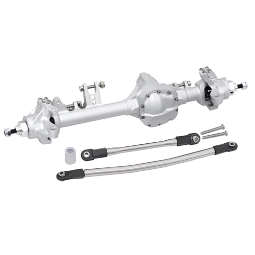 RC Hinterachse Kompatibel Mit Axial Für SCX10 II VS4-10 1/10 RC Crawler Autoteil Aluminium Offset Gerade Hinter- Und Vorderachse Set(Silver,Front) von MGHGFYTAS