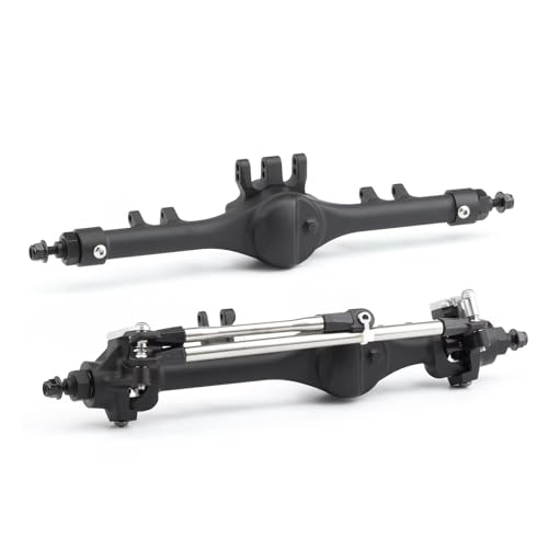 RC Hinterachse Kompatibel Mit Axial Für SCX10 II VS4-10 RC-Autos, Upgrade-Teile, Ersatzzubehör, Aluminium-Geradeachse(Black,1Set) von MGHGFYTAS