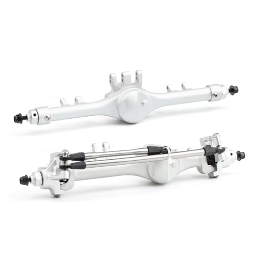 RC Hinterachse Kompatibel Mit Axial Für SCX10 II VS4-10 RC-Autos, Upgrade-Teile, Ersatzzubehör, Aluminium-Geradeachse(Silver,1Set) von MGHGFYTAS