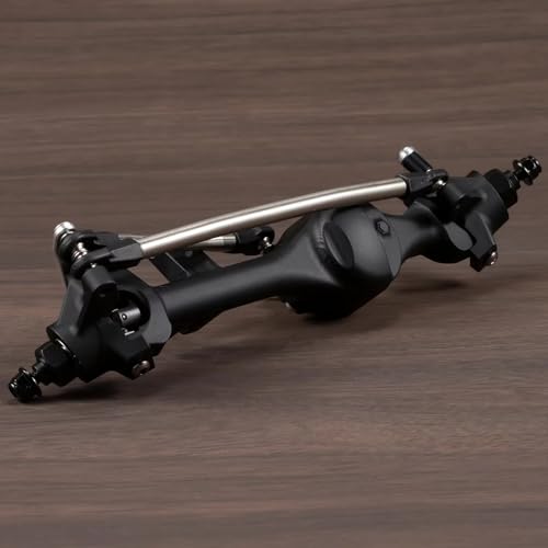 RC Hinterachse Kompatibel Mit Axial Für SCX10 II VS4-10 RC-Autoteile, Ersatzzubehör, Bearbeitete Aluminium-Straight-Achse(Black,Front) von MGHGFYTAS