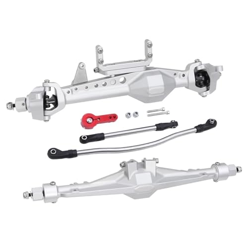 RC Hinterachse Kompatibel Mit Axial Für SCX10 III AXI03007 1/10 RC Crawler Car Upgrade-Teile CNC-Aluminium Vorne Und Hinten Gerade Achsen Set(Silver,1Set) von MGHGFYTAS