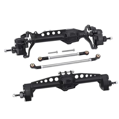 RC Hinterachse Kompatibel Mit Axial Für SCX10 III AXI03007 1/10 RC Crawler Car Upgrades Teile Aluminiumlegierung Vorder- Und Hinterportalachse Komplett(Black,1Set) von MGHGFYTAS