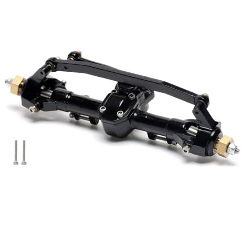 RC Hinterachse Kompatibel Mit Axial Für SCX24 90081 C10 B-17 1967 1/24 RC-Autos, Upgrade-Teile, Legierung, Komplettes Vorder- Und Hinterachsenset(Black,Front) von MGHGFYTAS
