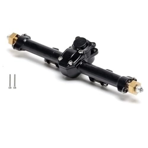 RC Hinterachse Kompatibel Mit Axial Für SCX24 90081 C10 B-17 1967 1/24 RC-Autos, Upgrade-Teile, Legierung, Komplettes Vorder- Und Hinterachsenset(Black,Rear) von MGHGFYTAS