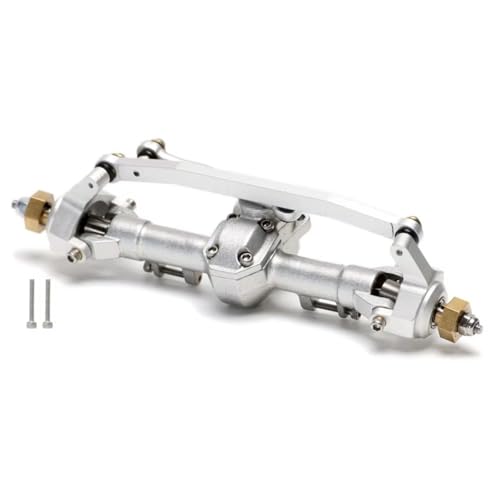 RC Hinterachse Kompatibel Mit Axial Für SCX24 90081 C10 B-17 1967 1/24 RC-Autos, Upgrade-Teile, Legierung, Komplettes Vorder- Und Hinterachsenset(Silver,Front) von MGHGFYTAS
