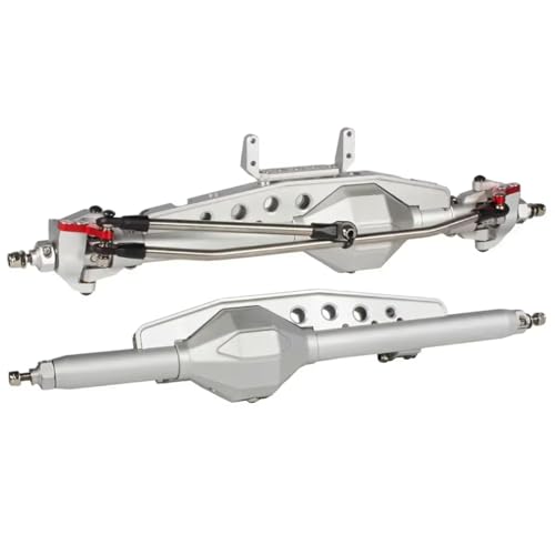 RC Hinterachse Kompatibel Mit Axial Für Wraith 90018 RR10 Für Capra 1.9 Für UTB 1/10 RC-Autos, Upgrade-Teile, Aluminium-Vorder- Und Hinterachsen-Set(Silver,1Set) von MGHGFYTAS