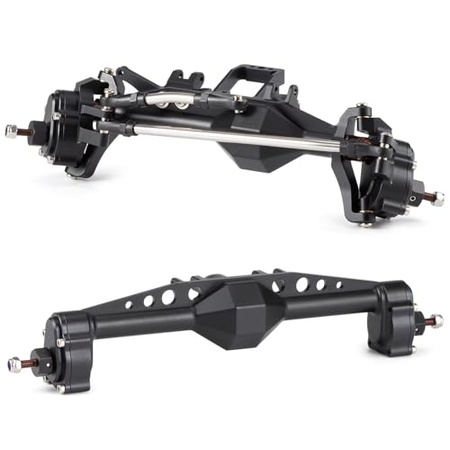RC Hinterachse Kompatibel Mit Capra Für LCG Für Chassis H10 Optic 1/10 RC-Autos, Upgrade-Teile, 7075 Aluminium-Offset-Portalachsensatz(Black,1Set) von MGHGFYTAS
