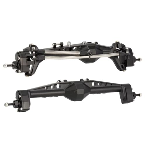 RC Hinterachse Kompatibel Mit Capra Für Wraith 1/10 RC Crawler Cars Upgrade-Teile Aluminium Offset Portal Hinter- Und Vorderachsen(Black,1Set) von MGHGFYTAS