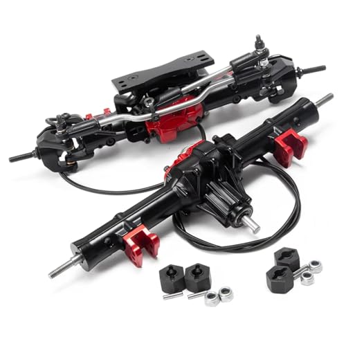 RC Hinterachse Kompatibel Mit D90 1/10 RC Crawler Car Upgrade-Teile Modifikationszubehör Aluminium Vorne Und Hinten Komplettachse(1Set) von MGHGFYTAS